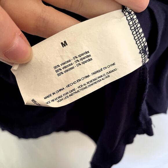 Nine West Jeans navy blue flowy sleeves summer t-shirt women's size medium - Picture 5 of 7